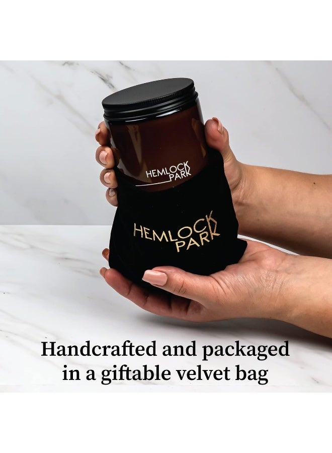Hemlock Park Crackling Wood Wick Candle Handcrafted with Natural Coconut Wax and Essential Oils (Amber, Standard 8 oz), White - Image 2